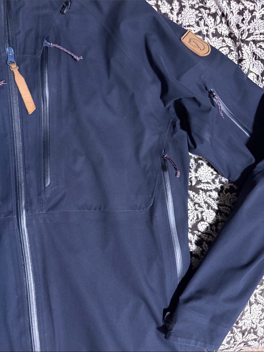 Fjallraven Women's Medium Navy Waterproof Keb Ecoshell Hooded Rain Jacket - Picture 5 of 12